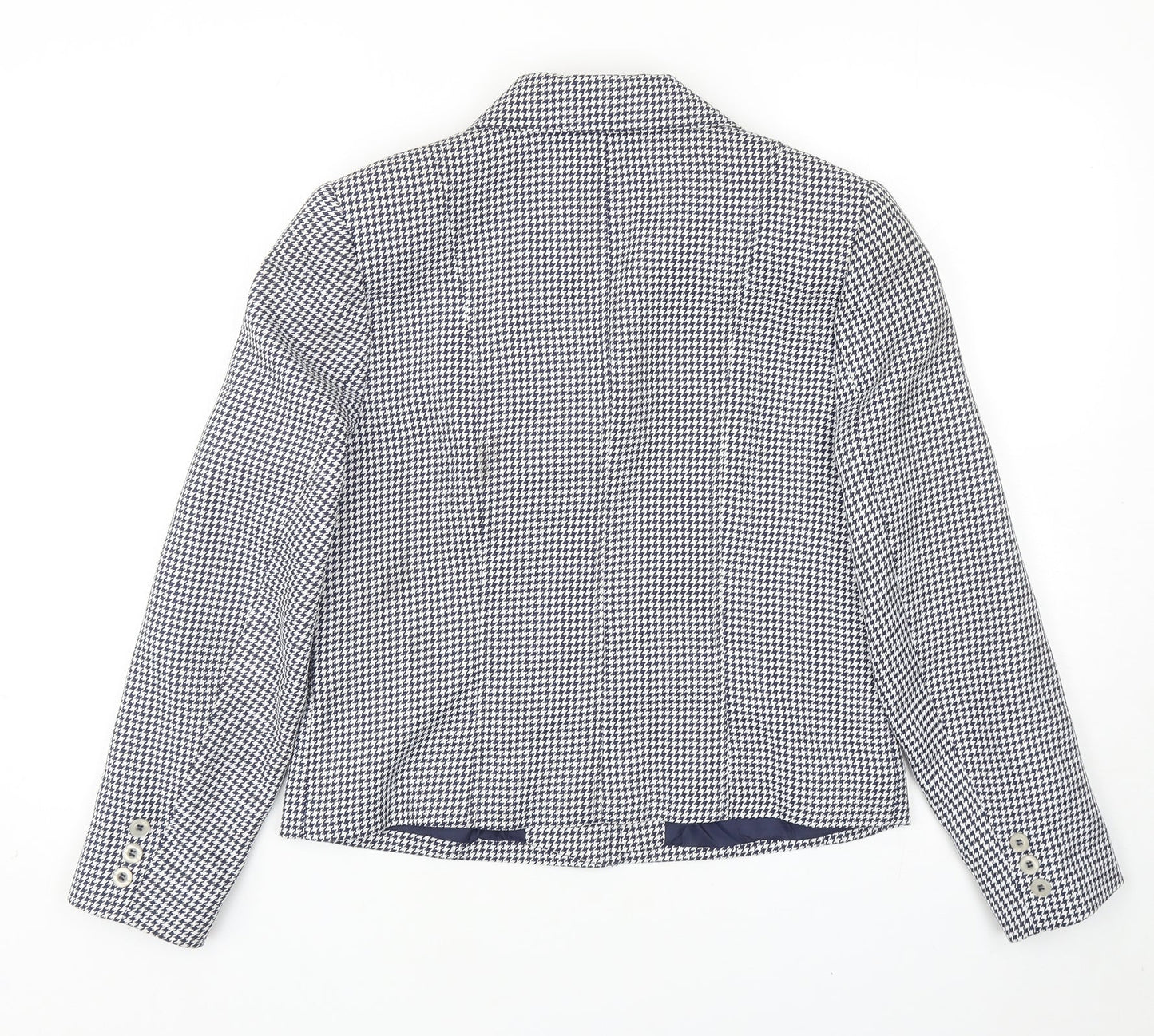 Pippa Dee Womens Blue Houndstooth Nylon Jacket Suit Jacket Size 12