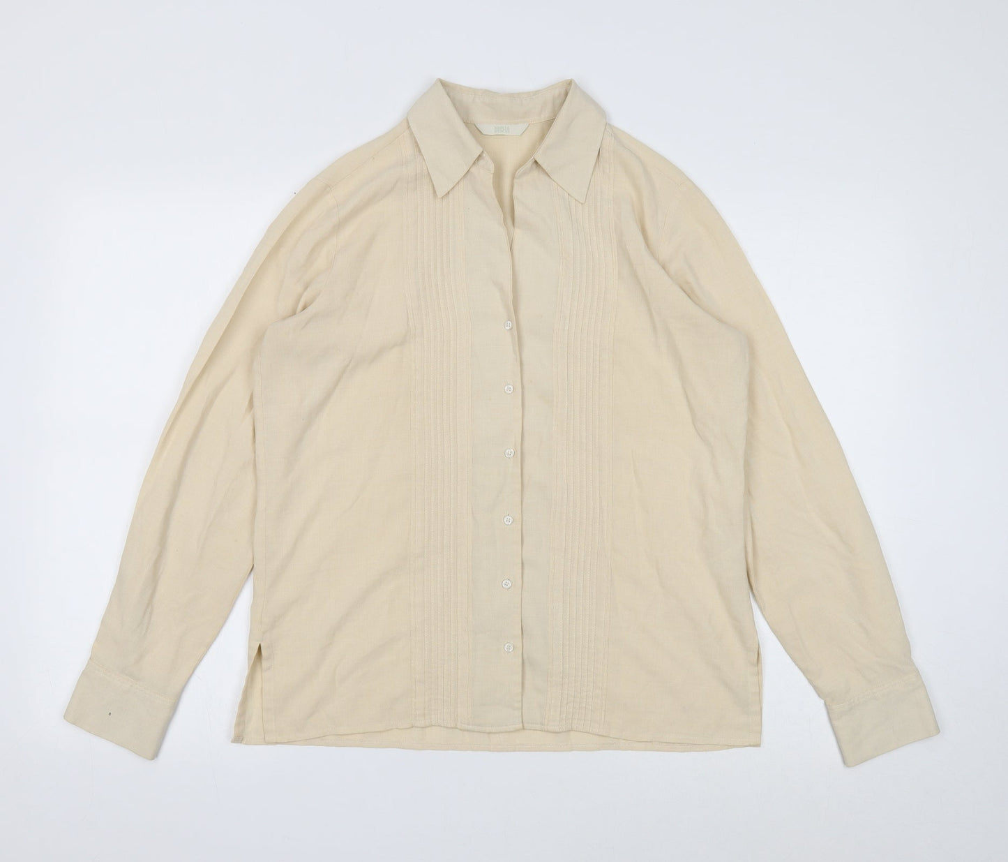 Womens UK Size 12 Marks and Spencer Ivory Basic Button-Up