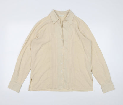 Womens UK Size 12 Marks and Spencer Ivory Basic Button-Up