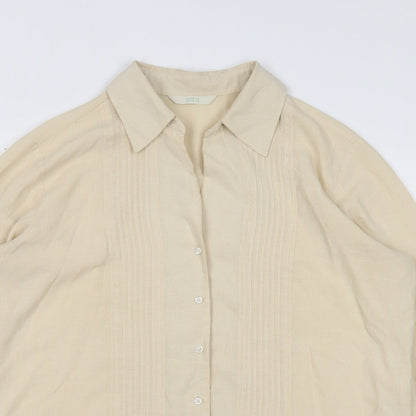 Womens UK Size 12 Marks and Spencer Ivory Basic Button-Up