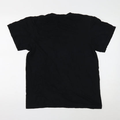Womens UK Size M Gildan Black Basic T-Shirt