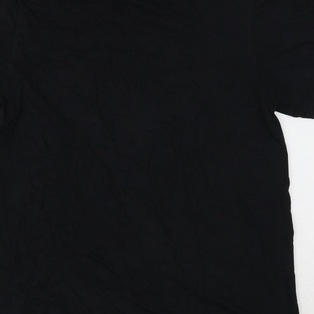 Womens UK Size M Gildan Black Basic T-Shirt