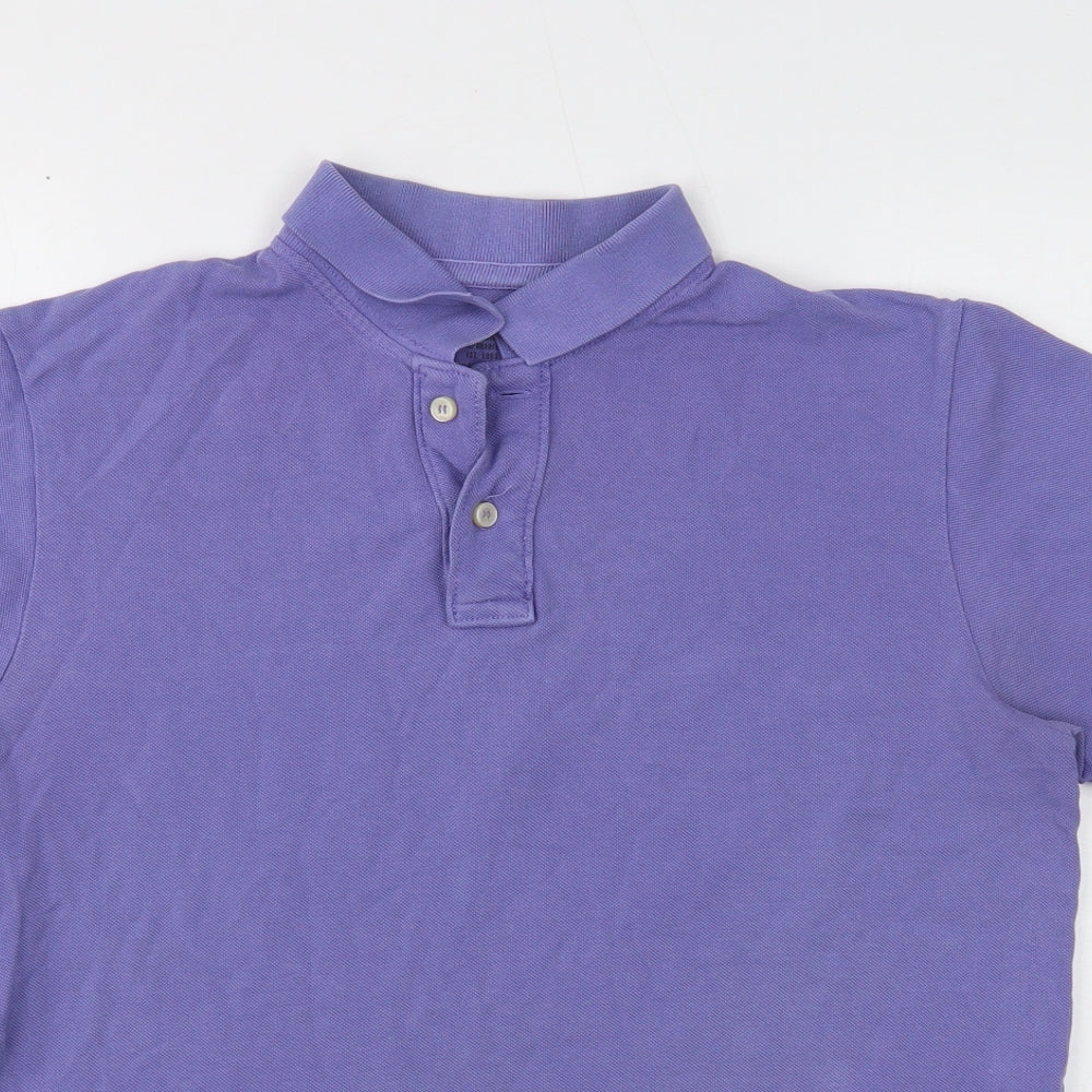 L.O.G.G Mens Purple Cotton Polo Size M Collared Zip