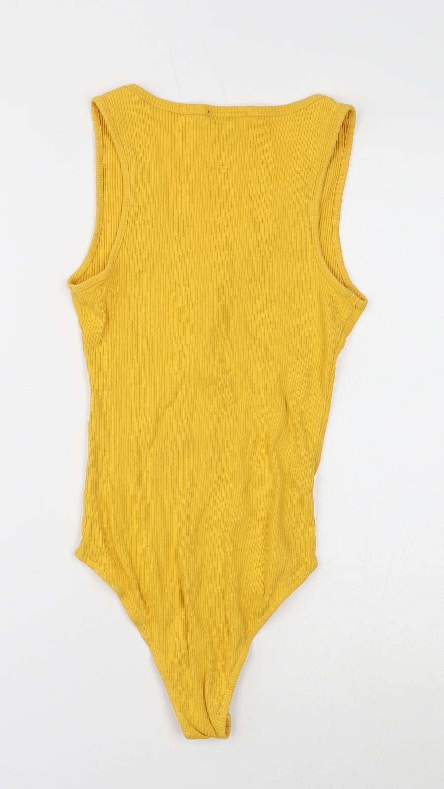 Ambiance Womens Yellow Cotton Bodysuit One-Piece Size S Snap