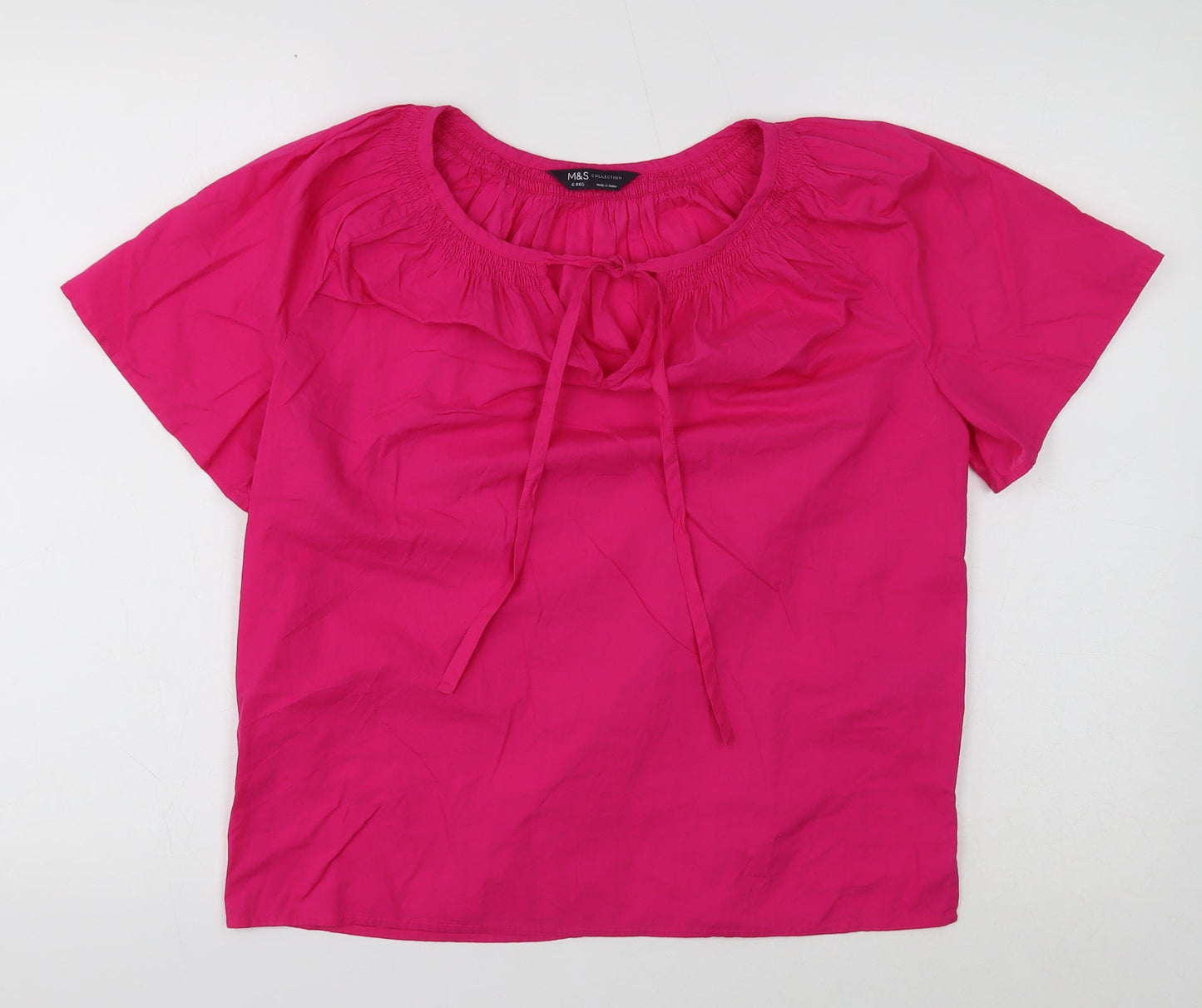 Womens UK Size 6 Marks and Spencer Pink Basic T-Shirt