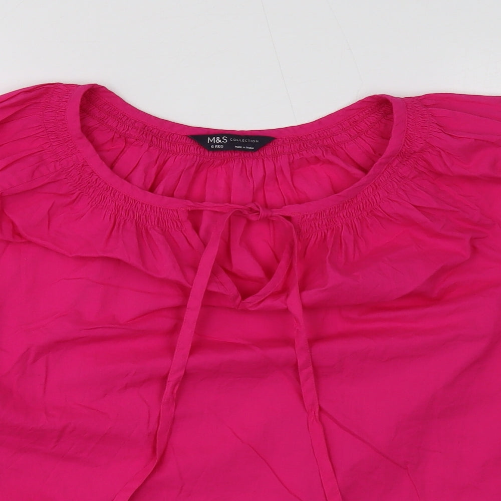 Womens UK Size 6 Marks and Spencer Pink Basic T-Shirt