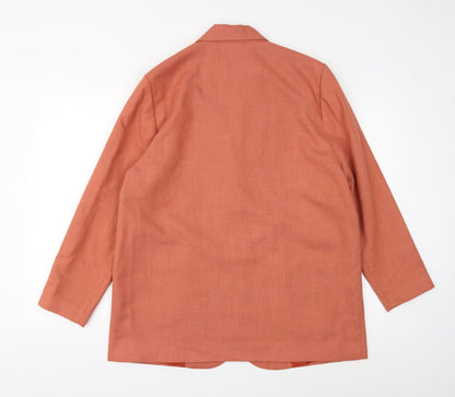 Selective Womens Brown Polyester Jacket Blazer Size 16
