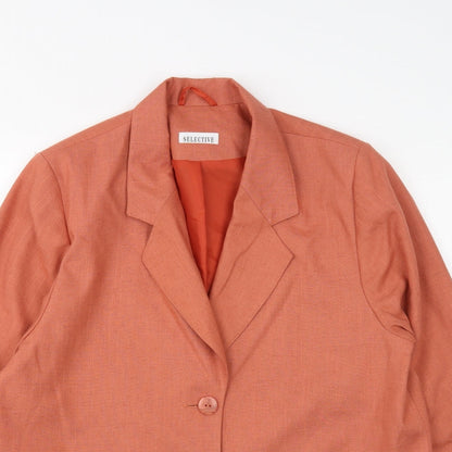 Selective Womens Brown Polyester Jacket Blazer Size 16