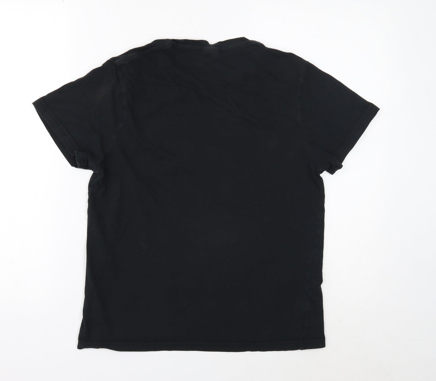 Uneek Womens Black Cotton Basic T-Shirt Size S Round Neck