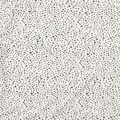 TU Womens White Round Neck Polka Dot Cotton Pullover Jumper Size 10