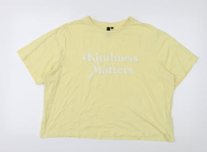 Womens UK Size L Nobody's Child Yellow Basic T-Shirt