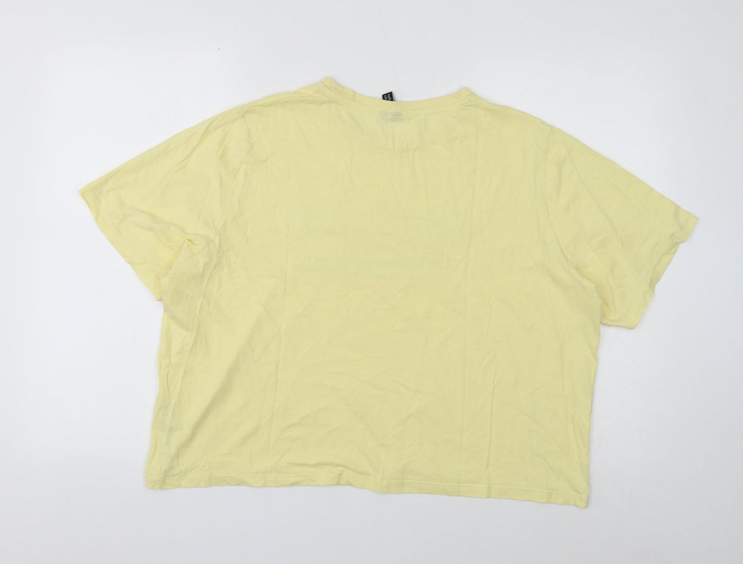 Womens UK Size L Nobody's Child Yellow Basic T-Shirt