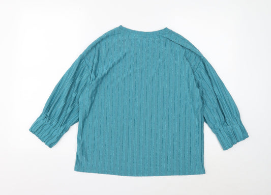 TU Womens Blue Round Neck Polyester Pullover Jumper Size 12