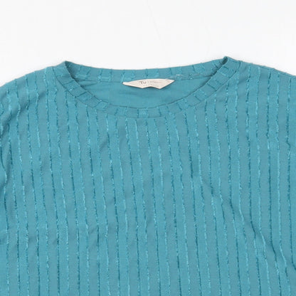 TU Womens Blue Round Neck Polyester Pullover Jumper Size 12