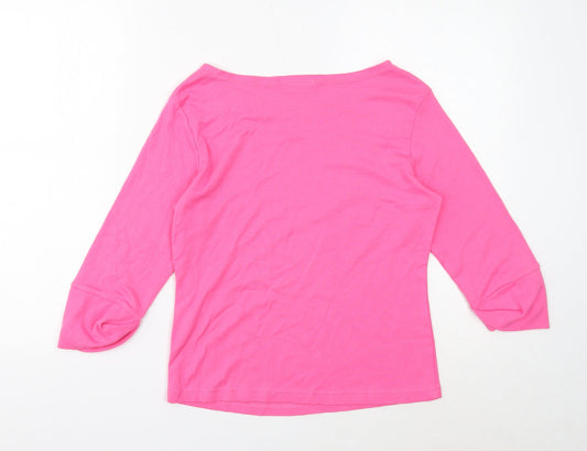 Womens UK Size 14 Essentials Pink Pullover Jumper