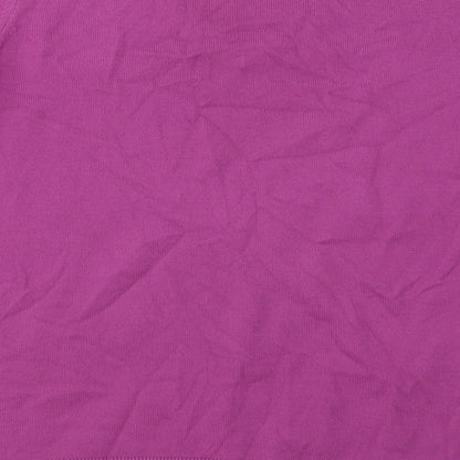 TU Womens Purple V-Neck Acrylic Pullover Jumper Size 14