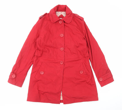 Womens UK Size 12 Moto Red Pea Coat