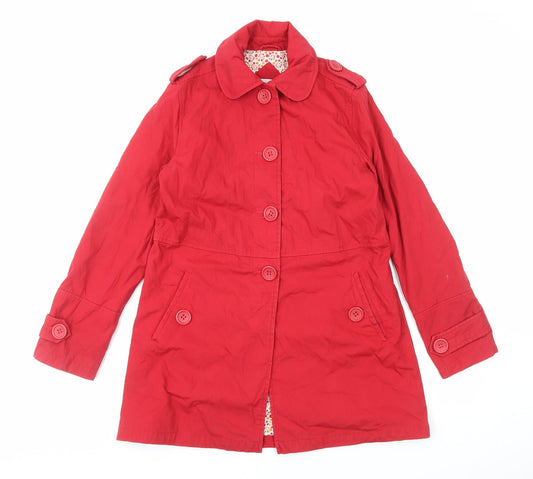 Womens UK Size 12 Moto Red Pea Coat
