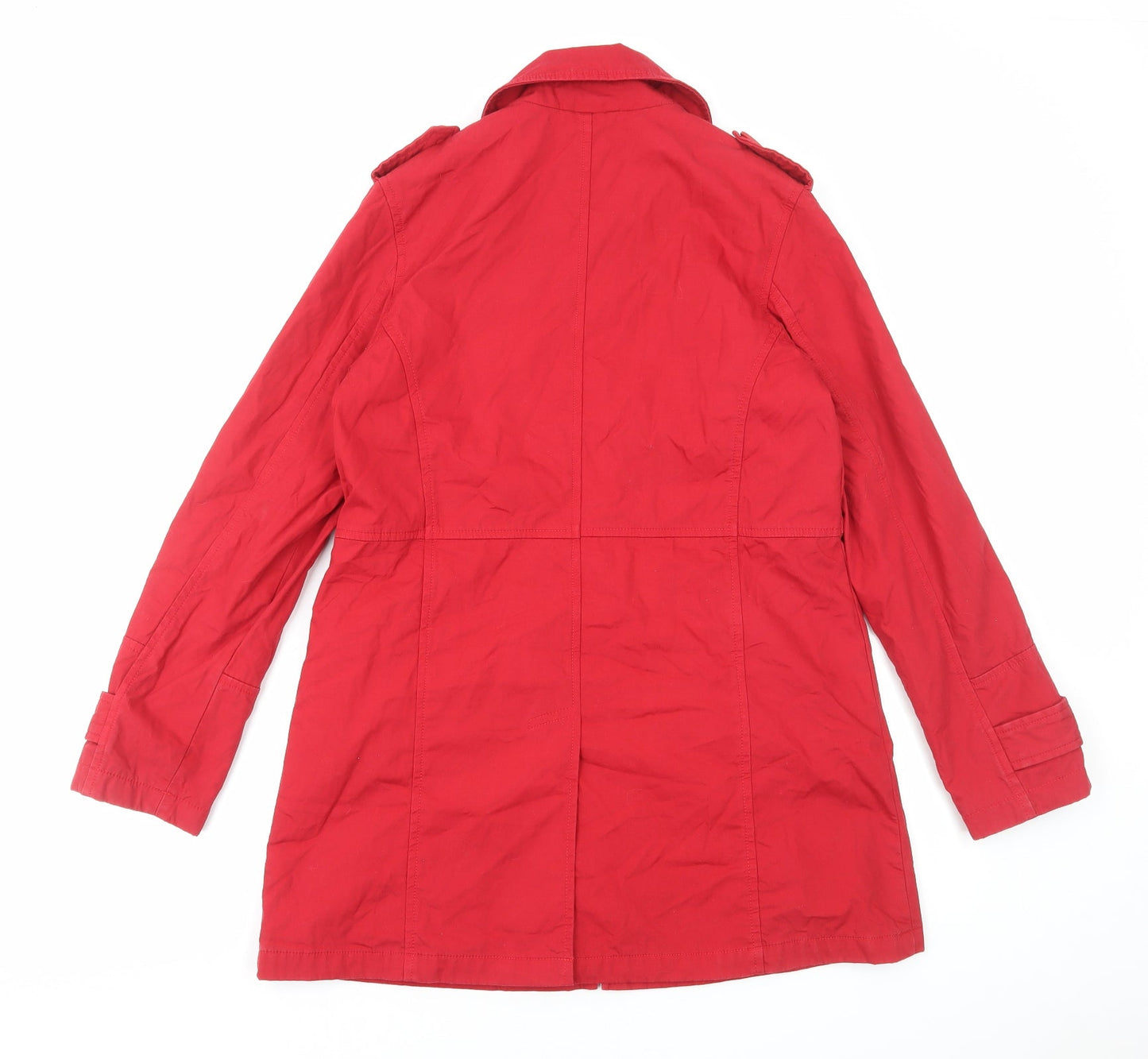 Womens UK Size 12 Moto Red Pea Coat