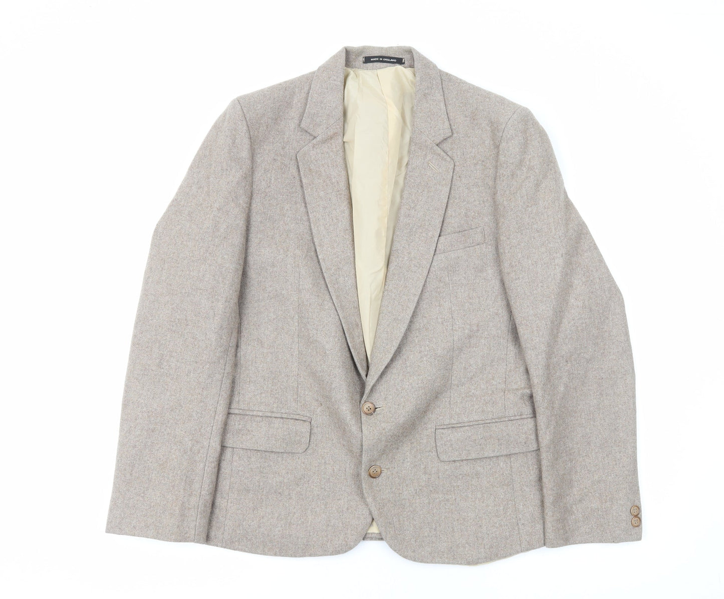 Made In England Womens Brown Wool Jacket Suit Jacket Size L