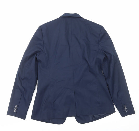 NEXT Womens Blue Polyester Jacket Suit Jacket Size 10
