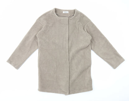 Fashion Womens Beige Jacket Size M Button