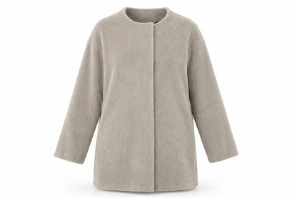 Fashion Womens Beige Jacket Size M Button