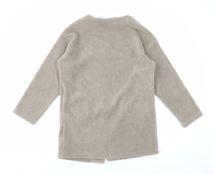 Fashion Womens Beige Jacket Size M Button
