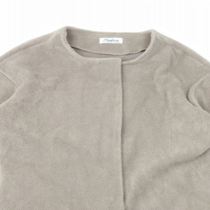 Fashion Womens Beige Jacket Size M Button