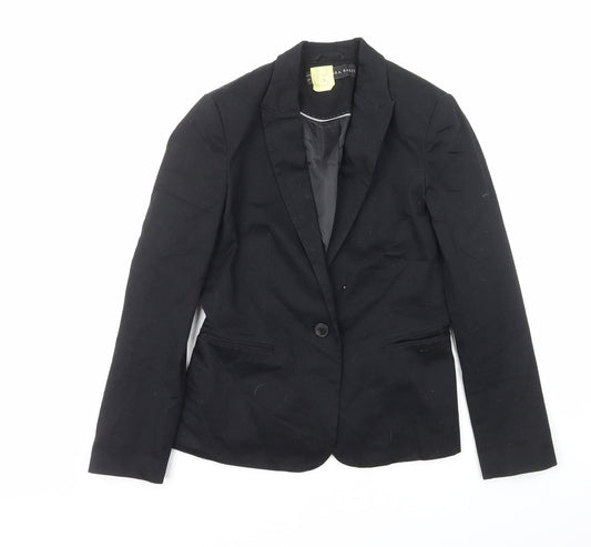 Zara Womens Black Polyester Jacket Suit Jacket Size M