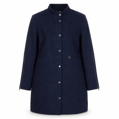 Saint Tropez Womens Blue Overcoat Coat Size XL Zip