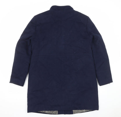 Saint Tropez Womens Blue Overcoat Coat Size XL Zip