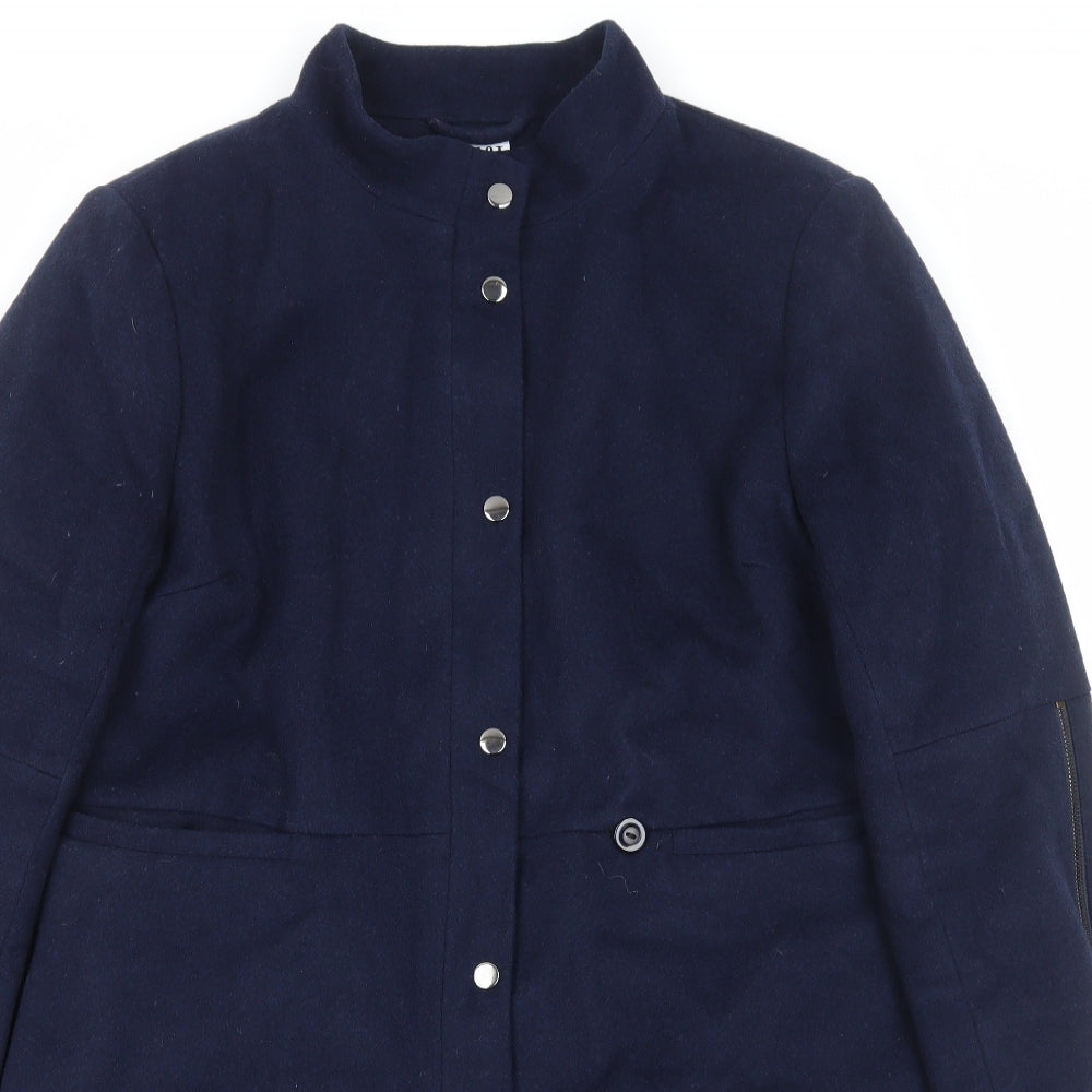 Saint Tropez Womens Blue Overcoat Coat Size XL Zip