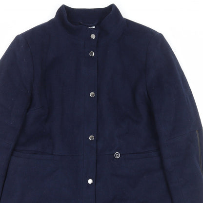 Saint Tropez Womens Blue Overcoat Coat Size XL Zip