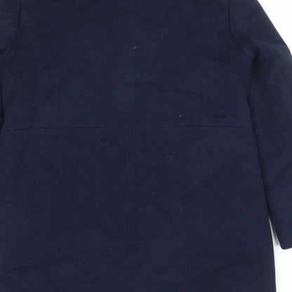 Saint Tropez Womens Blue Overcoat Coat Size XL Zip