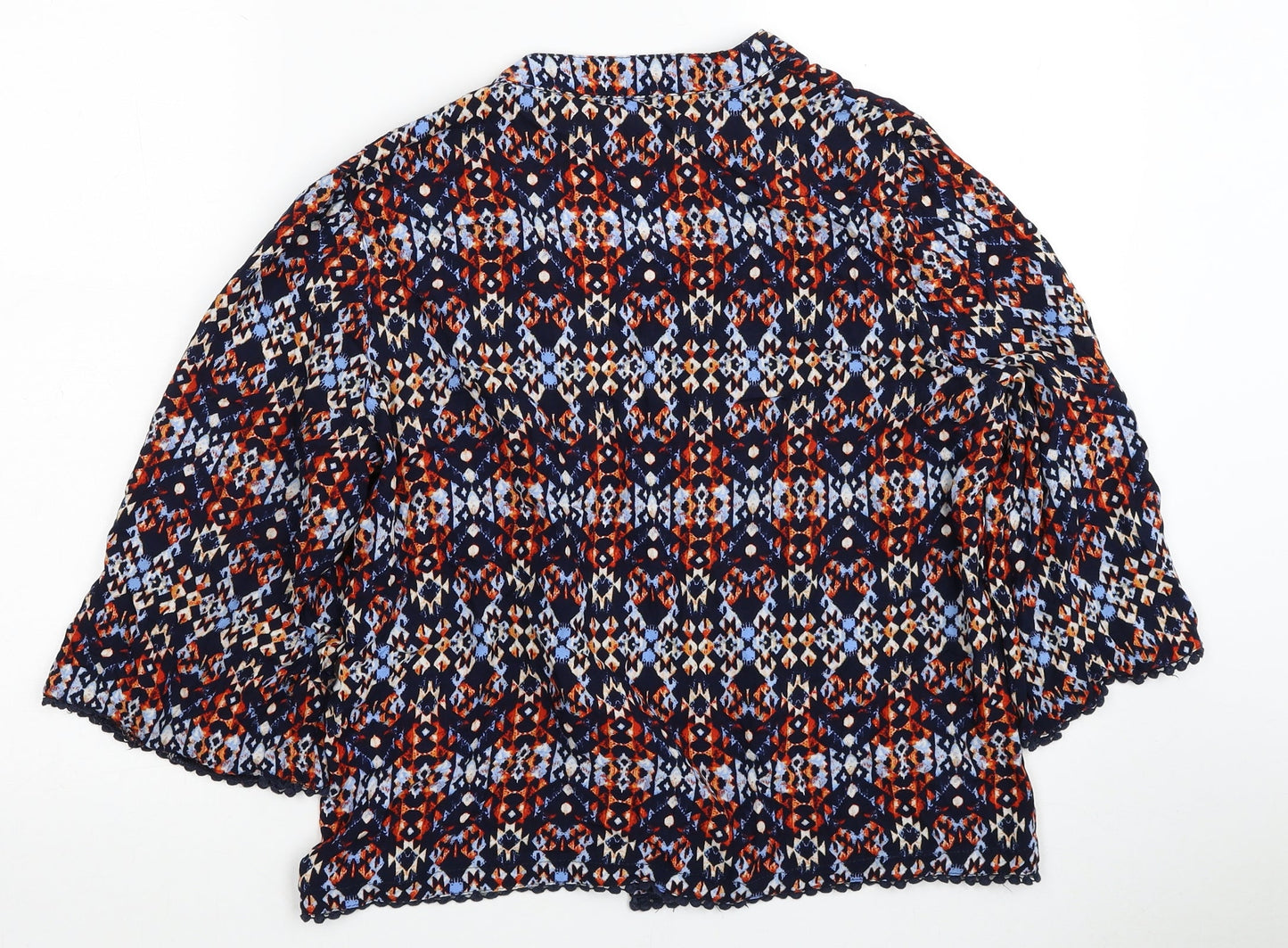 Womens UK Size 14 New Look Multicoloured Basic Button-Up