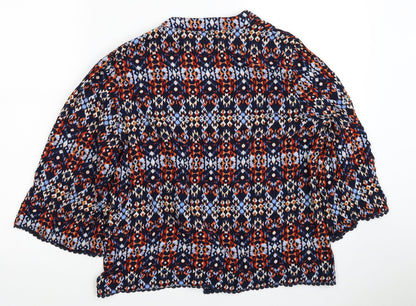Womens UK Size 14 New Look Multicoloured Basic Button-Up