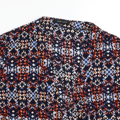 Womens UK Size 14 New Look Multicoloured Basic Button-Up