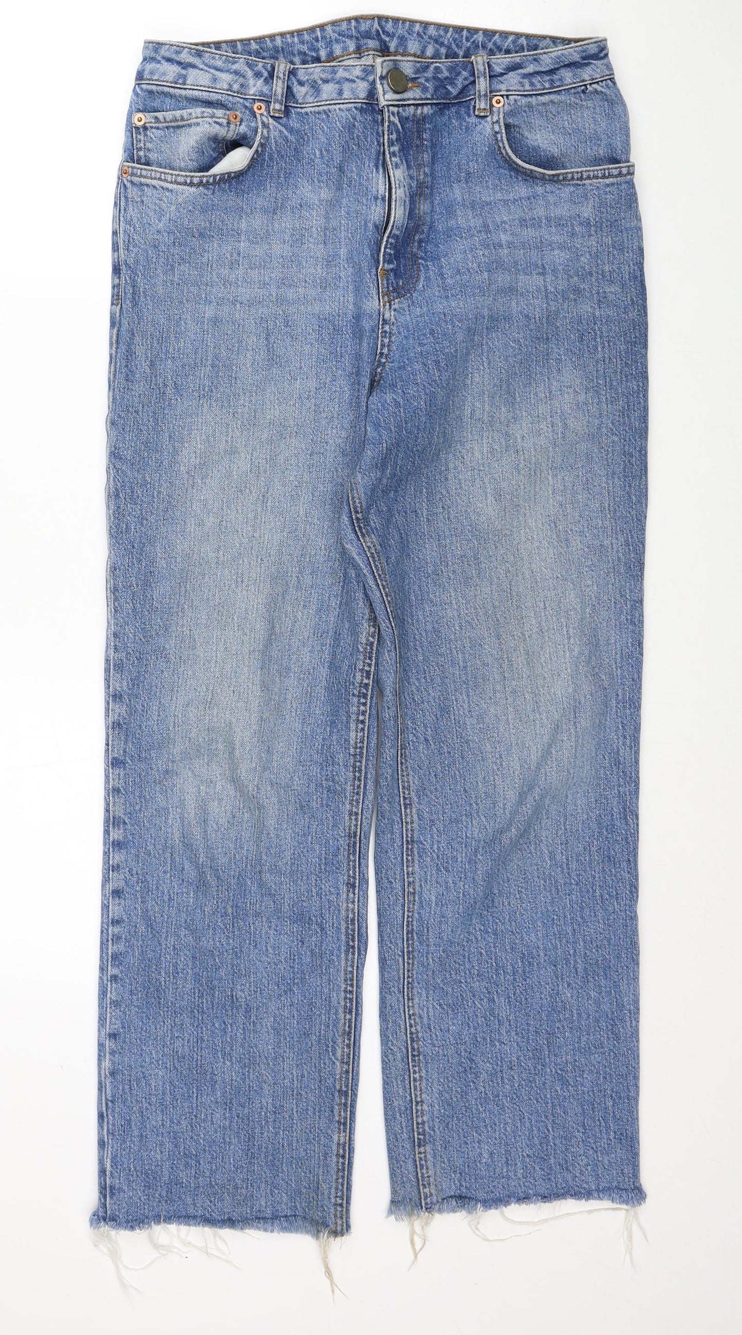 ASOS Mens Blue Cotton Straight Jeans Size 30 in L32 in Regular Zip