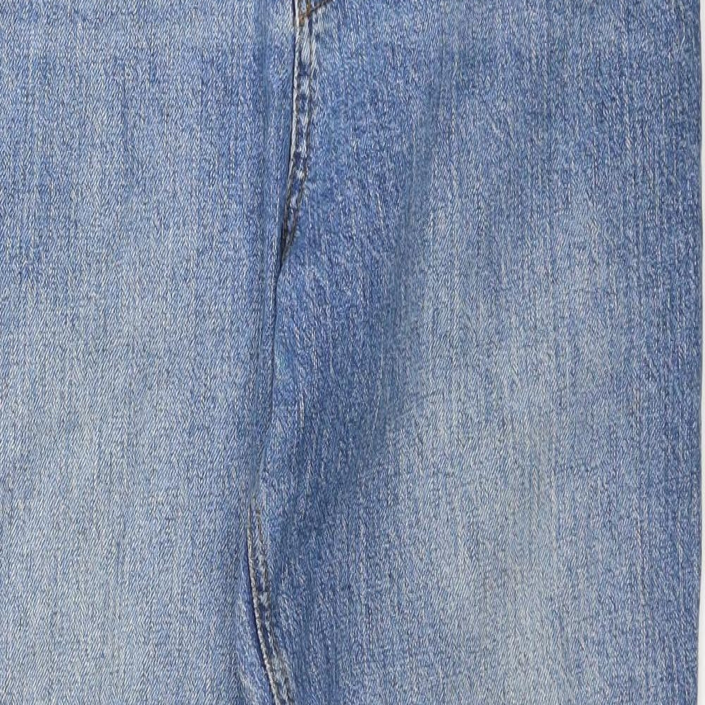 ASOS Mens Blue Cotton Straight Jeans Size 30 in L32 in Regular Zip