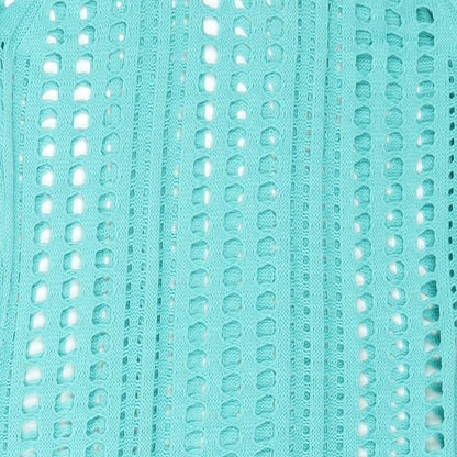 Preworn Womens Blue Acrylic Tank Dress Size M Scoop Neck Pullover
