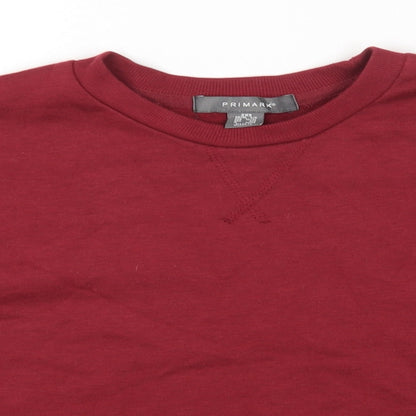 Primark Womens Red Cotton Pullover Sweatshirt Size 2XS Pullover
