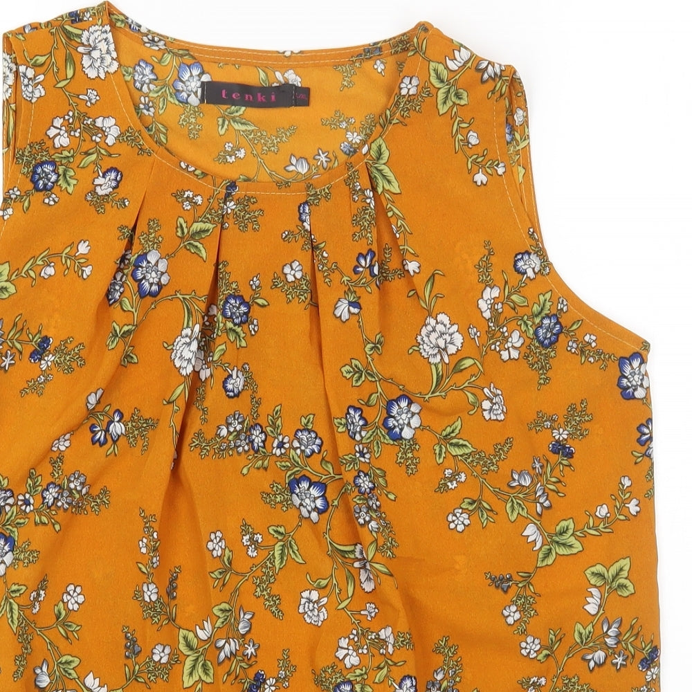 Womens UK Size L TENKI Orange Basic Blouse