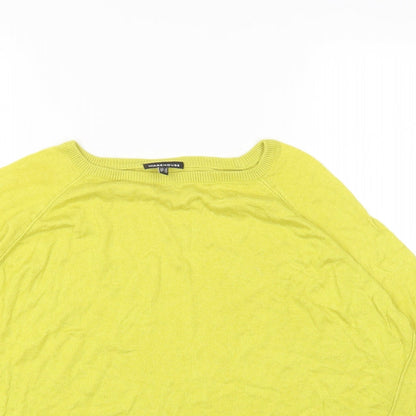 Warehouse Womens Yellow Round Neck Viscose Pullover Jumper Size 16