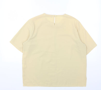 Womens UK Size 16 Daxon Beige Basic T-Shirt