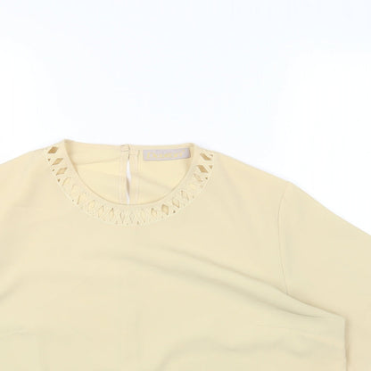 Womens UK Size 16 Daxon Beige Basic T-Shirt