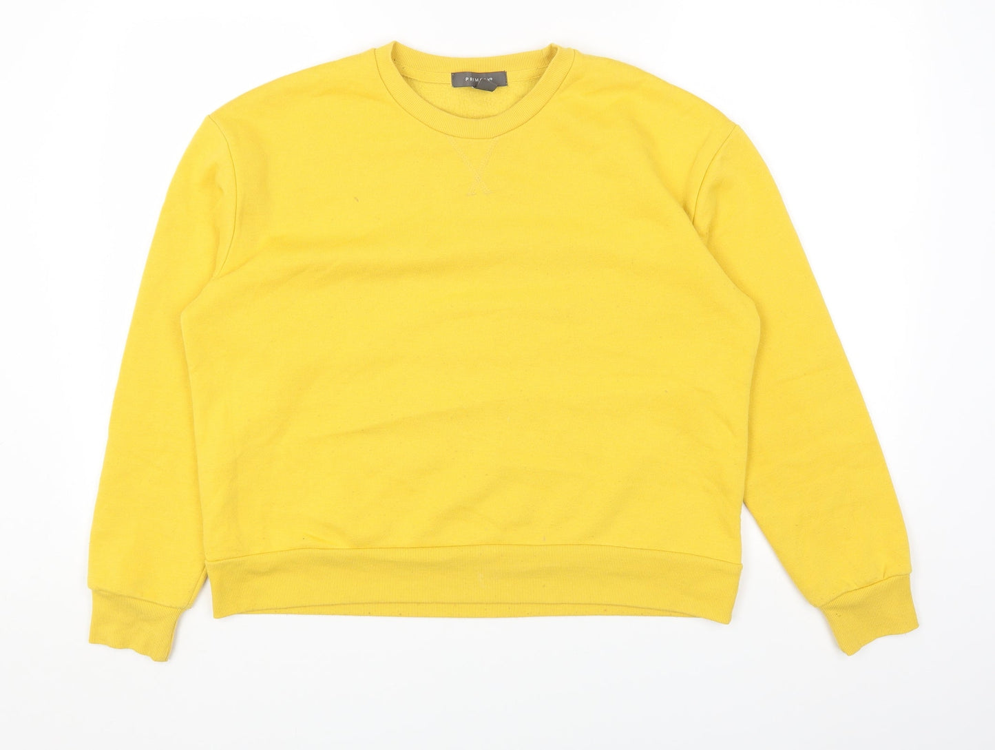 Primark Womens Yellow Cotton Pullover Sweatshirt Size S Pullover