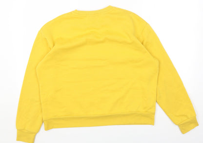 Primark Womens Yellow Cotton Pullover Sweatshirt Size S Pullover
