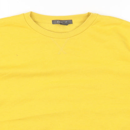 Primark Womens Yellow Cotton Pullover Sweatshirt Size S Pullover