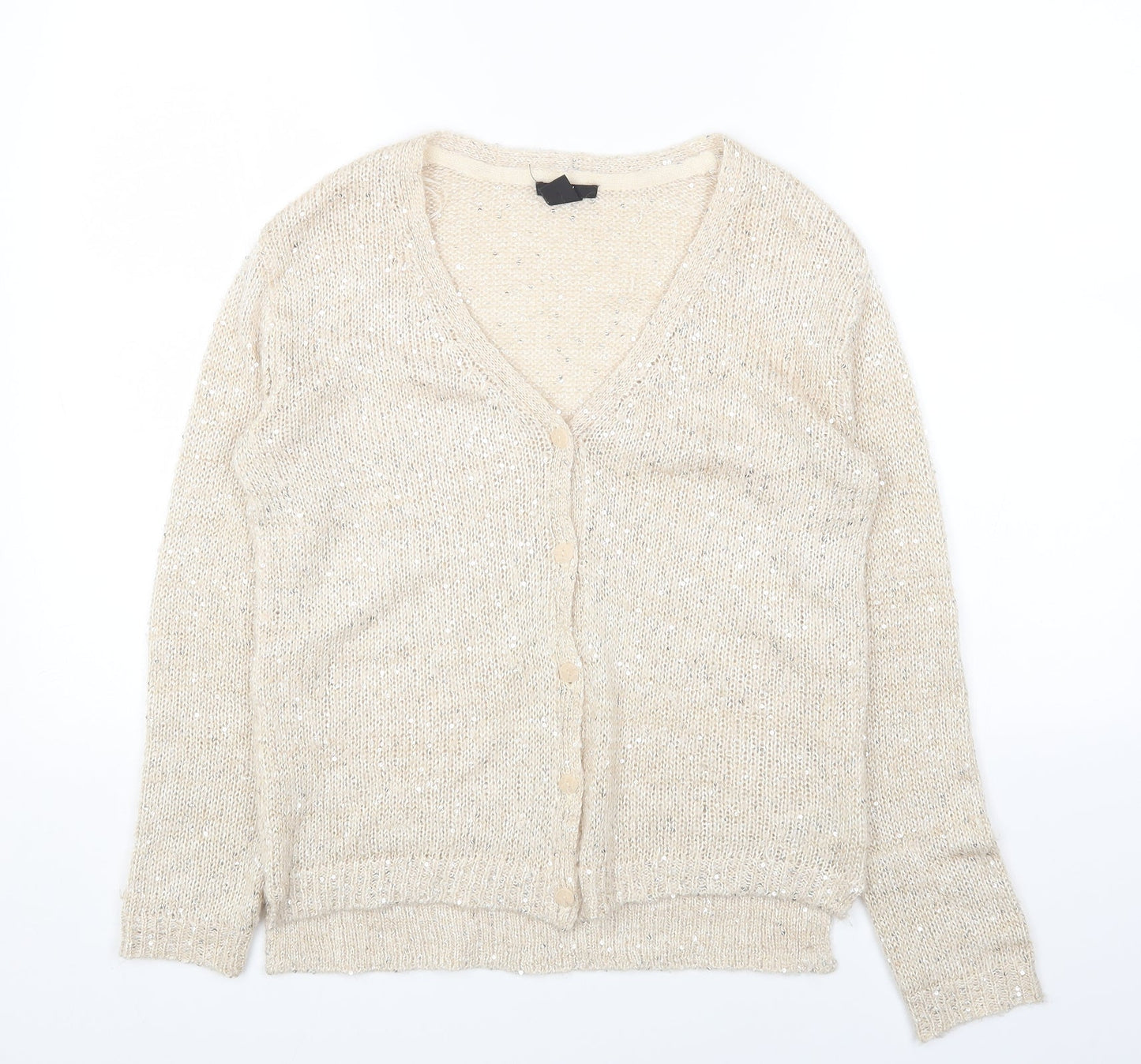 Womens UK Size XS H&M Beige Cardigan Jumper